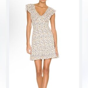 MINKPINK Surrey cotton mini dress in floral multi size L